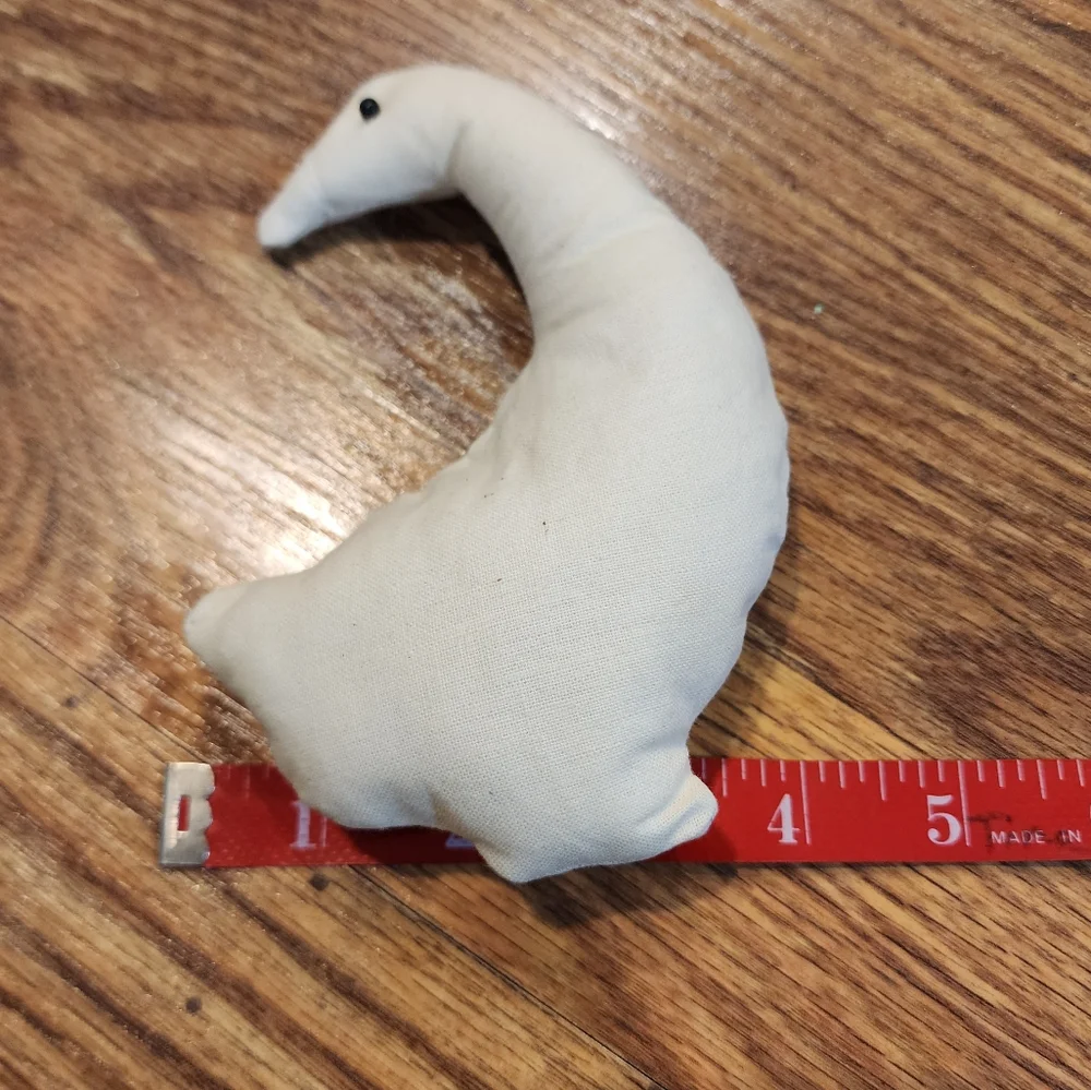 Vintage Unfinished Muslin Fabric Plush Ragg Doll Goose With Beaded Eyes